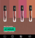 Celebrity Luxe Matte Lipstick - Pack of 4  | Long Lasting, Smudge & Transfer Proof | Enriched with Cocoa Butter, Avocado Oil & Vitamin E | SPF 15 | Lightweight | 5g