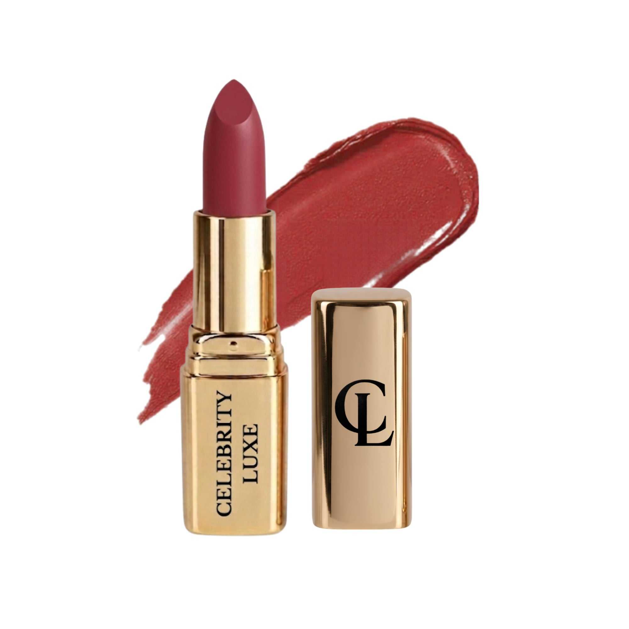 Celebrity Luxe Matte Lipstick - Rouge Royal | Long Lasting, Smudge & Transfer Proof | Enriched with Cocoa Butter, Avocado Oil & Vitamin E | SPF 15 | Lightweight | 5g
